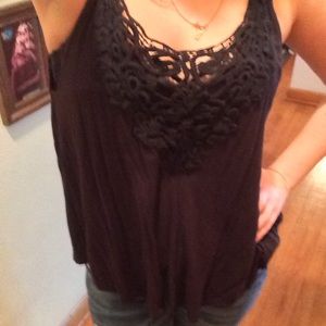 🖤Black crochet tank top🖤